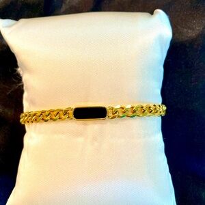 Costume Gold Bracelet with black inlay